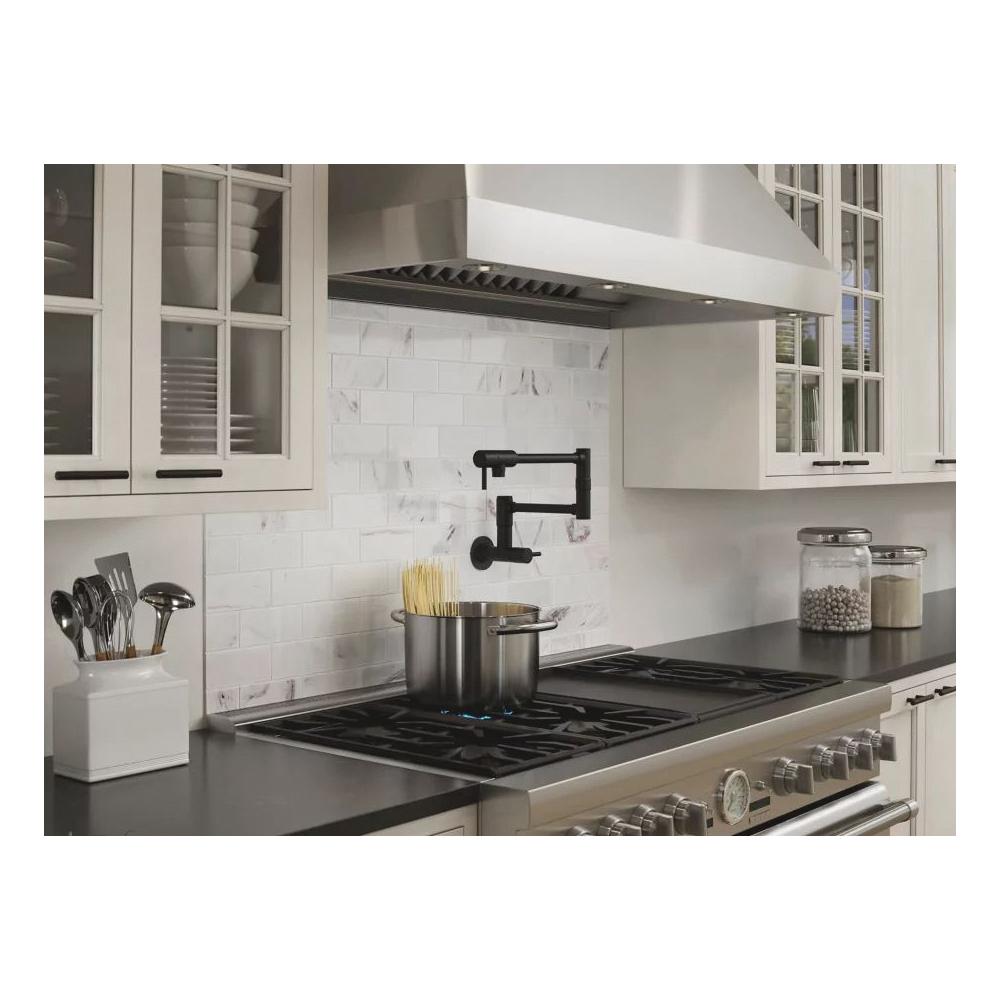 PfISTER® Lita™ GT533-PFS 3 gpm 2-Lever Handle Wall Mount Metal Pot Filler Faucet, Stainless Steel thumbnail 2