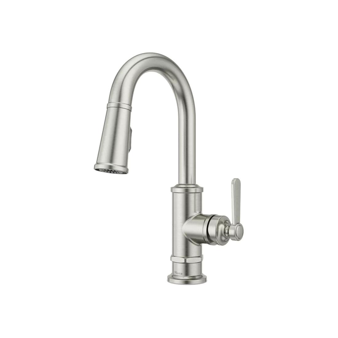 PfISTER® Port Haven™ GT572-TDS Bar/Prep Kitchen Faucet, Deck, Pull-Down, Stainless Steel thumbnail 3