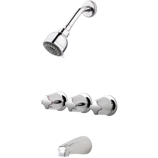 PfISTER® 3-Handle Tub and Shower Faucet, Polished Chrome