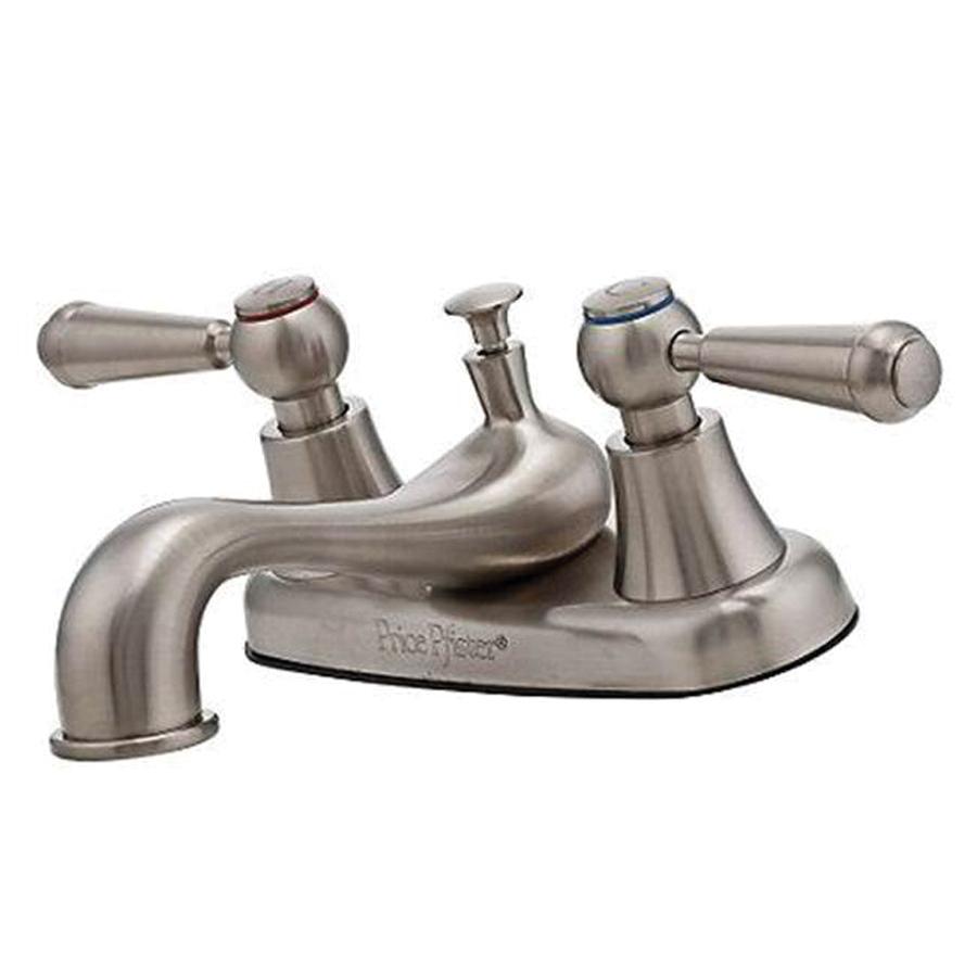 PfISTER® Pfirst 2 Handle Centerset Bathroom Faucet with Push-Seal Drain, Brushed Nickel
