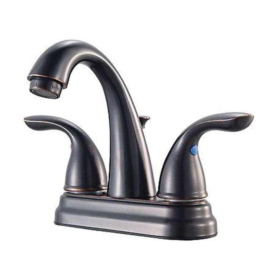 PfISTER® Pfirst 2 Handle Centerset Bathroom Faucet with Push-Seal Drain, Tuscan Bronze
