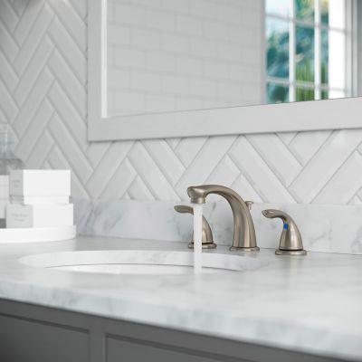 PfISTER® Pfirst 2 Handle Widespread Bathroom Faucet with Pop-Up Drain, 8 to 15 in Centers, Brushed Nickel thumbnail 2