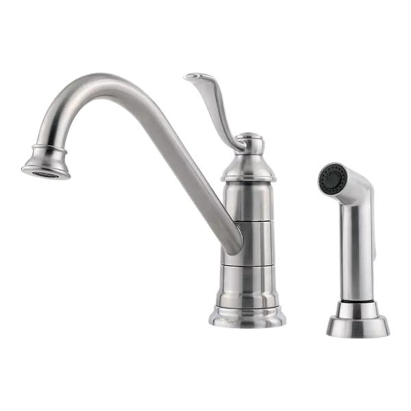 PfISTER® Portland 1 Handle Kitchen Faucet with Side Spray, Stainless Steel thumbnail 3