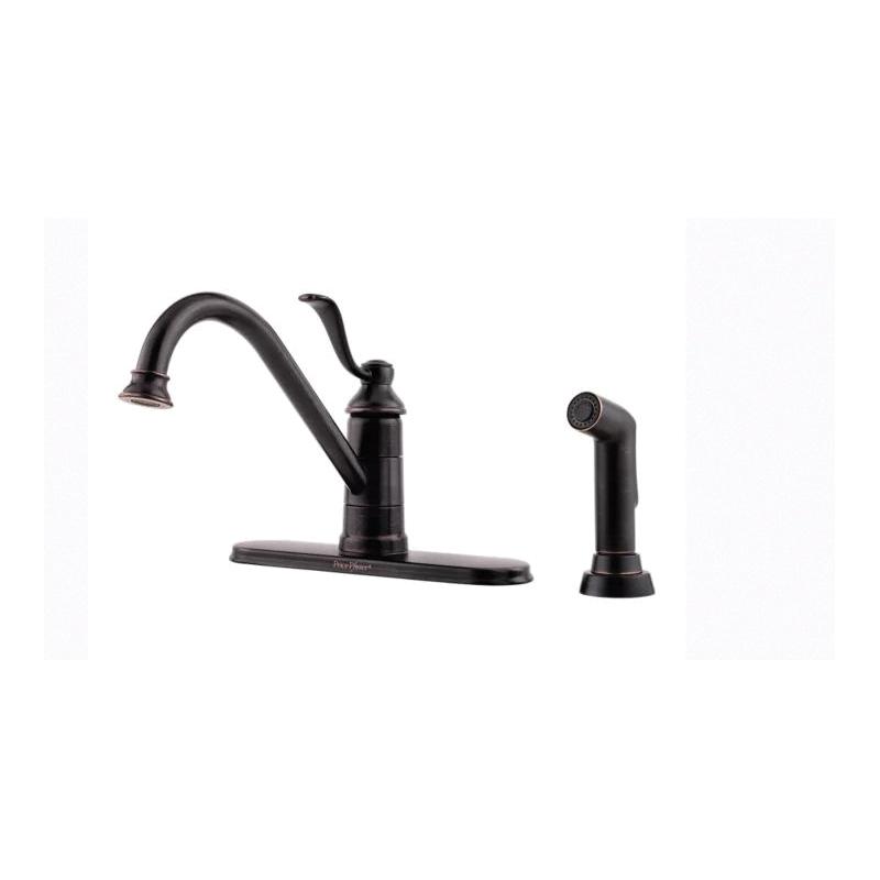 PfISTER® Portland 1 Handle Kitchen Faucet with Side Spray, Tuscan Bronze