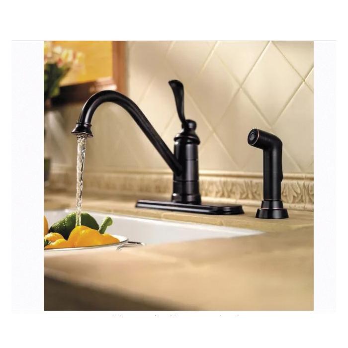 PfISTER® Portland 1 Handle Kitchen Faucet with Side Spray, Tuscan Bronze thumbnail 2