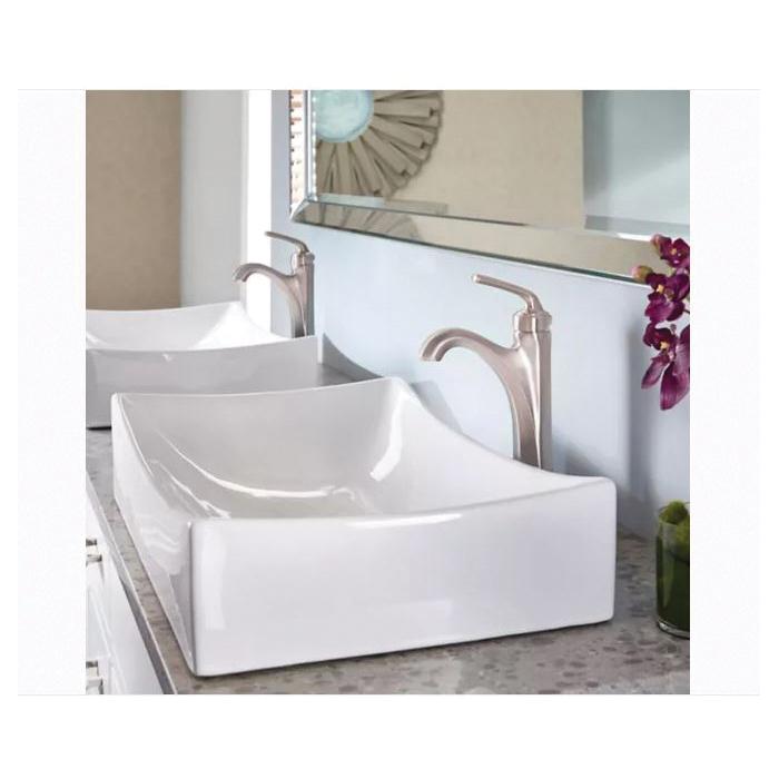 1.2 gpm 1/2-14 NPSM 1 Lever Handle Deck Mount Single Control Vessel Bathroom Faucet, Brushed Nickel