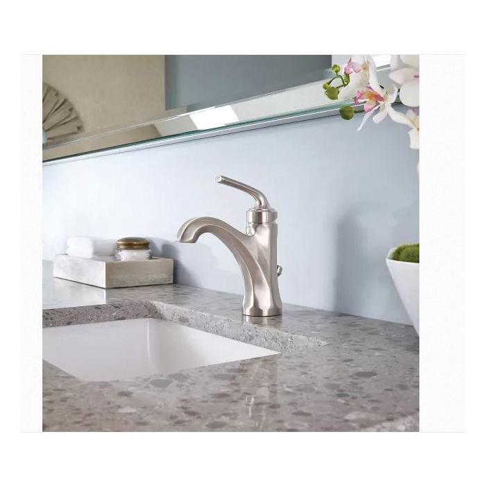 PfISTER® Arterra™ LG42-DE0K Single Control Bathroom Faucet, 1-Handle, Deck, Single-Handle, Pop-Up, Brushed Nickel thumbnail 2