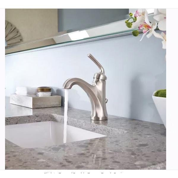 PfISTER® Arterra™ LG42-DE0K Single Control Bathroom Faucet, 1-Handle, Deck, Single-Handle, Pop-Up, Brushed Nickel