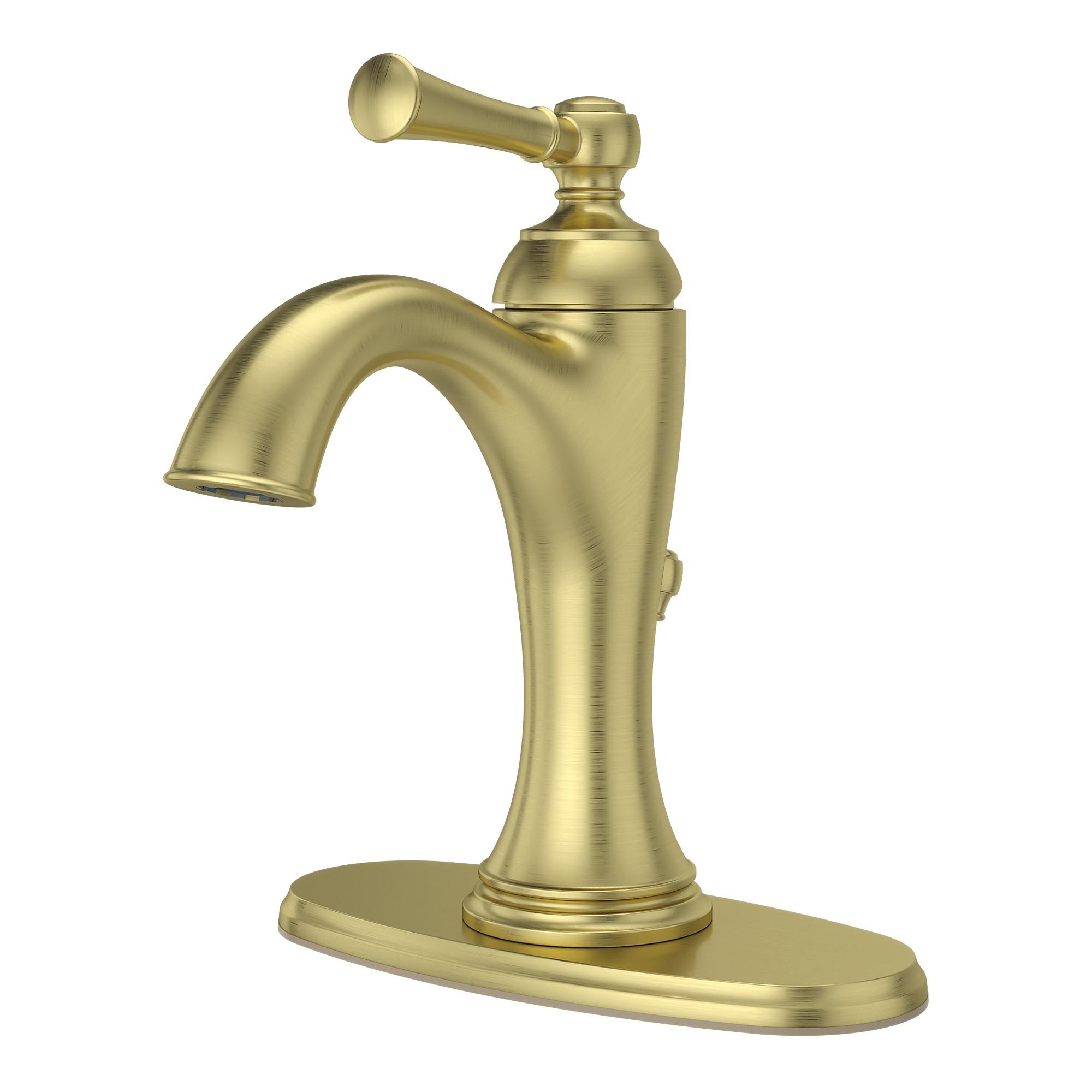 1.2 gpm 1-Lever Handle Metal Single-Control Bathroom Faucet, Brushed Gold