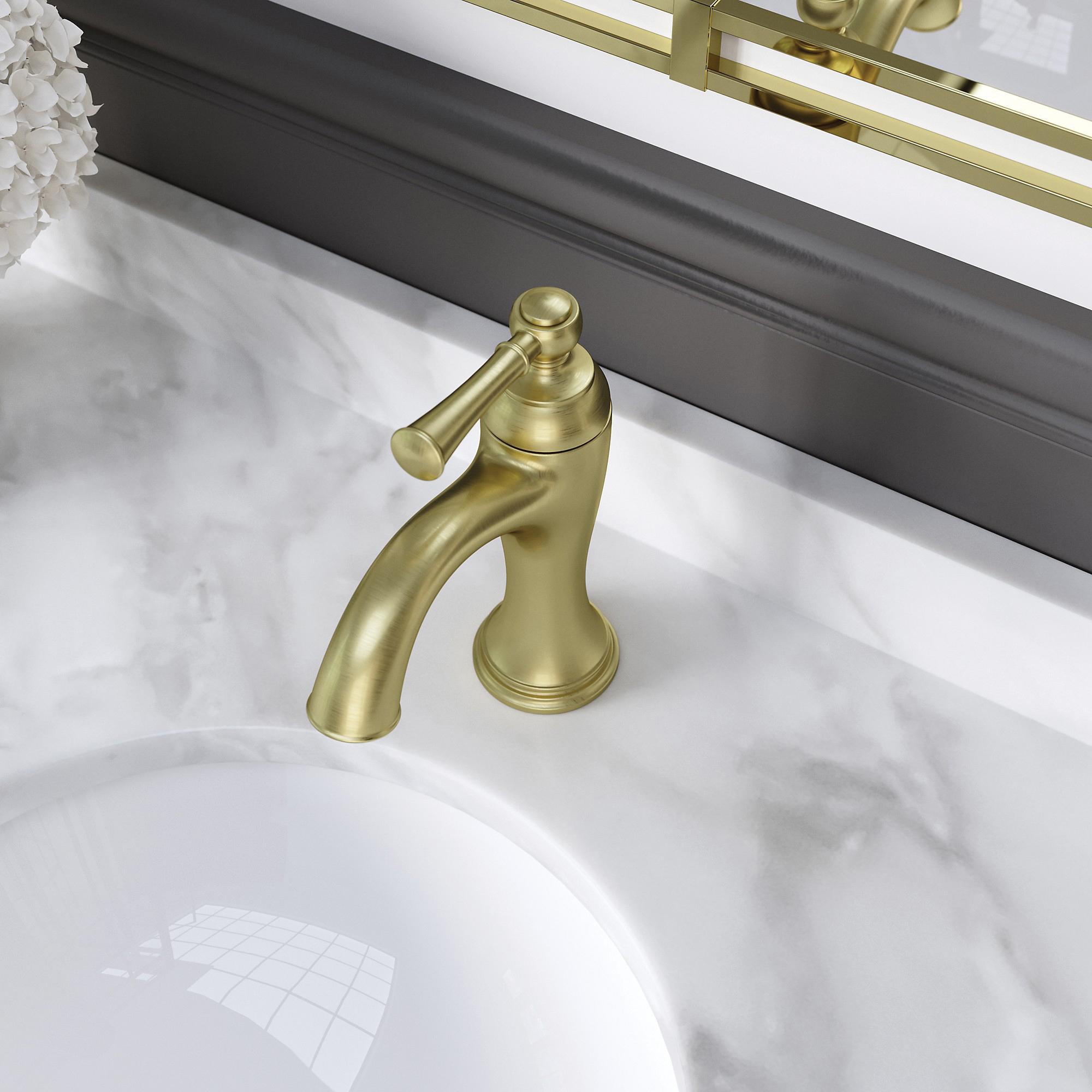 1.2 gpm 1-Lever Handle Metal Single-Control Bathroom Faucet, Brushed Gold thumbnail 2