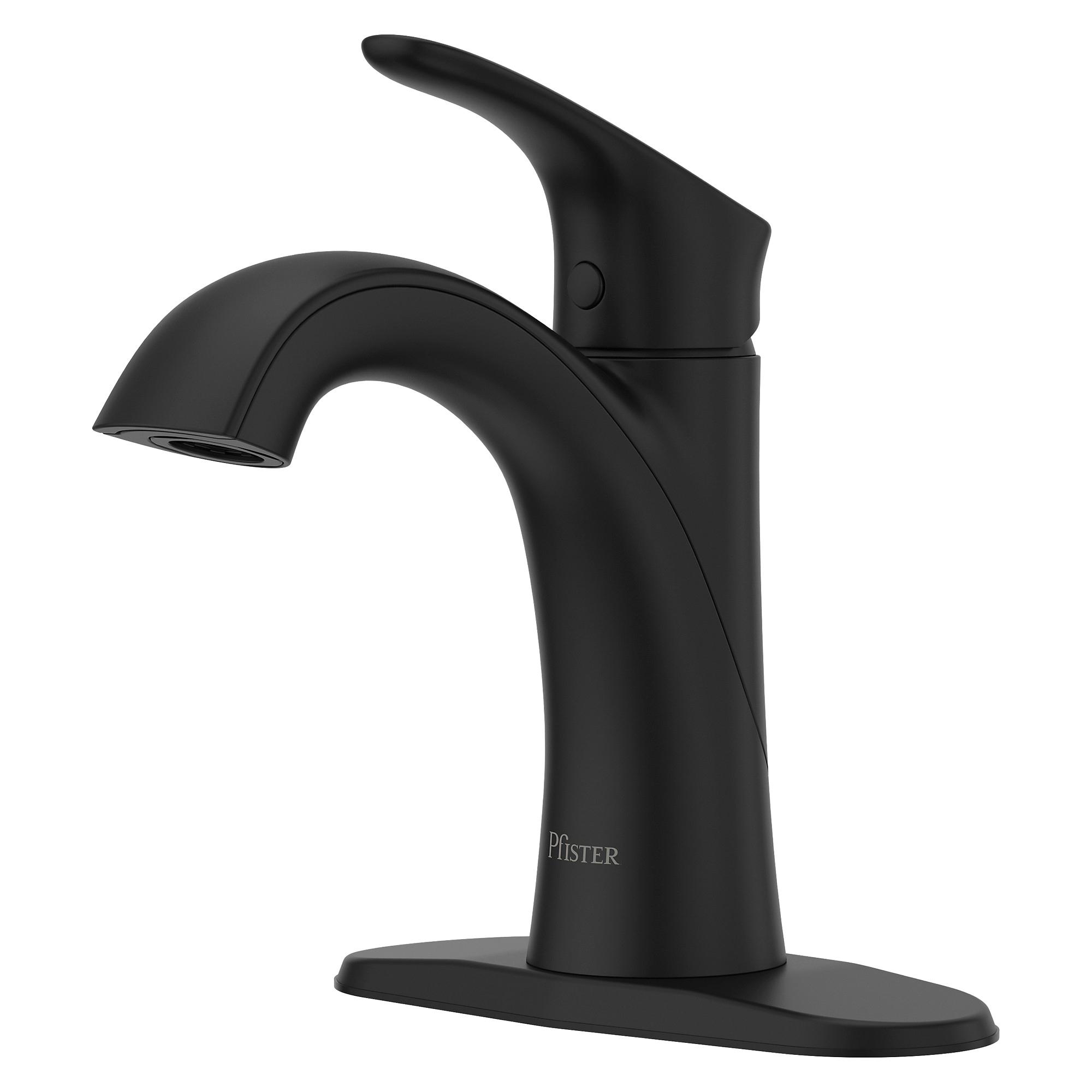 PfISTER® Weller 1 Handle Bathroom Faucet with Push-Seal Drain, Matte Black