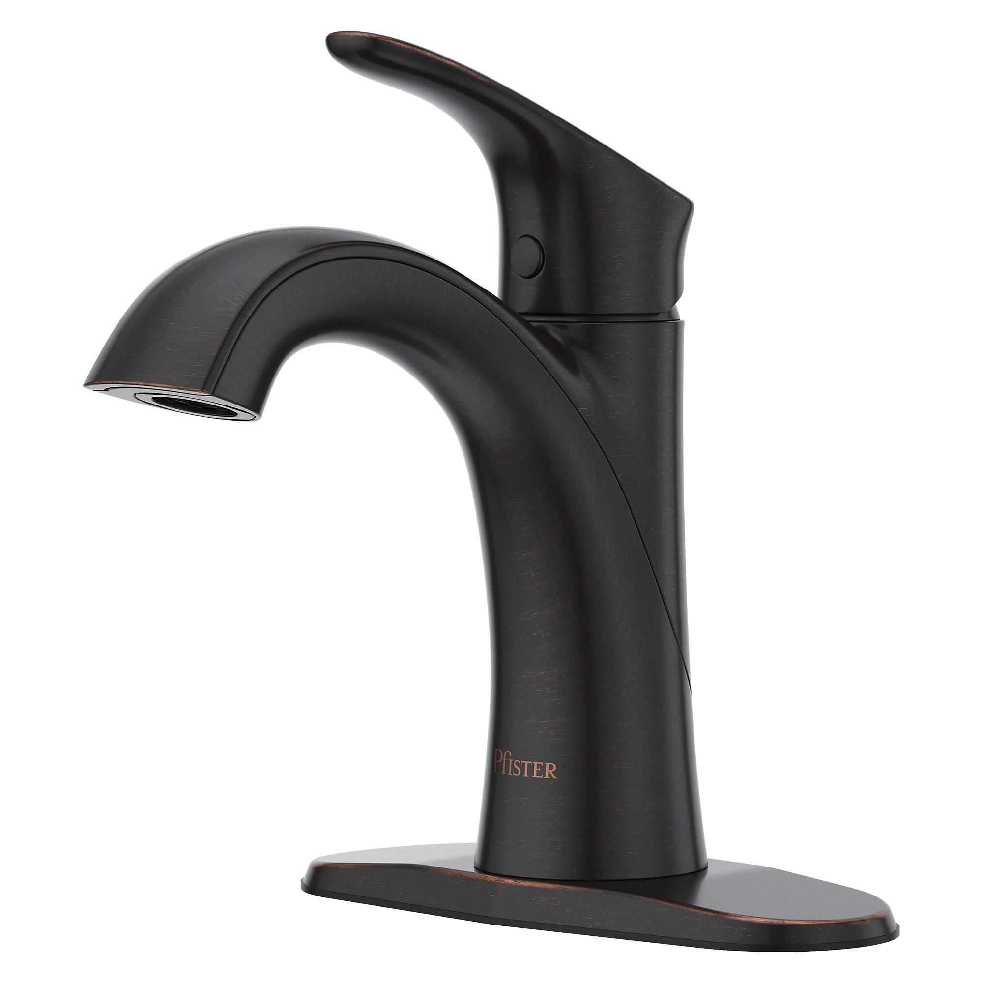 PfISTER® Weller 1 Handle Bathroom Faucet with Push-Seal Drain, Tuscan Bronze
