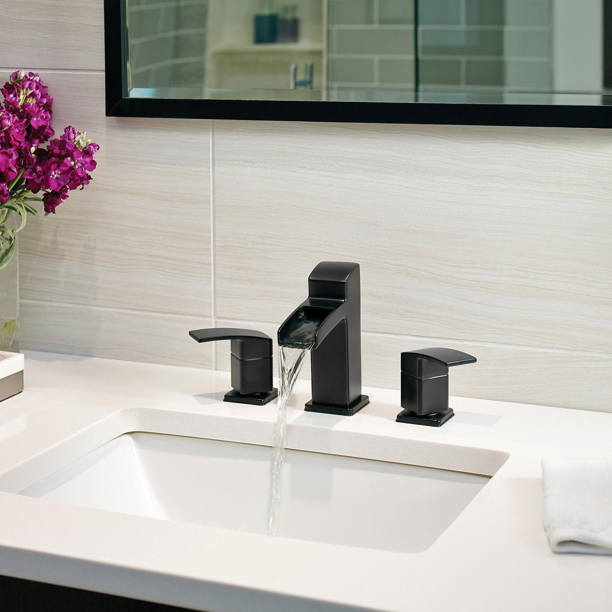 1.2 gpm 2-Lever Handle Metal Widespread Bathroom Faucet, Matte Black thumbnail 2