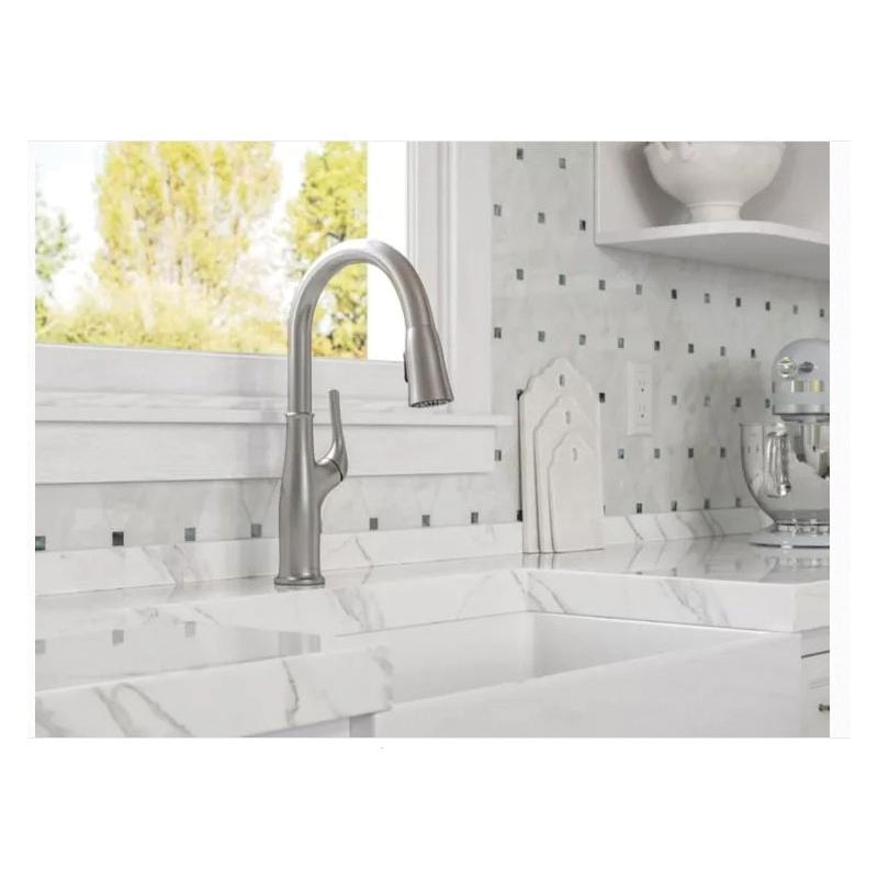PfISTER® Highbury 1/2 inch NPSM 1.8 gpm 1-Lever Handle Pull Down Kitchen Faucet, Stainless Steel