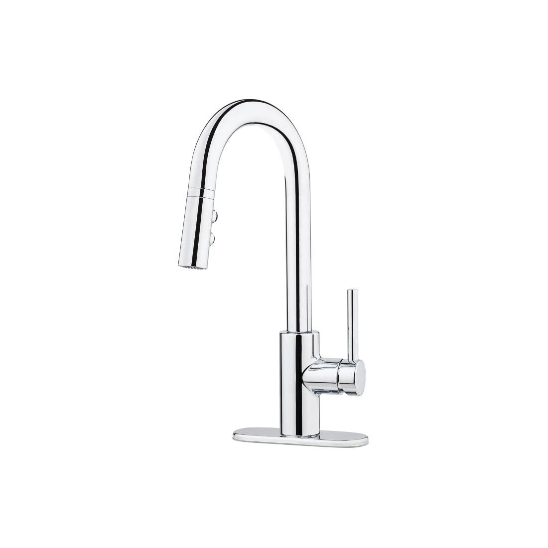PfISTER Stellen 1 Handle Pull-Down Bar/Prep Faucet, Polished Chrome
