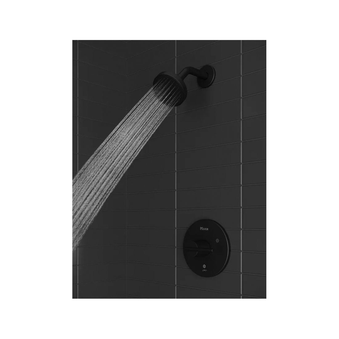 PfISTER® Brislin™ R89-7BIB Shower Trim, 1-Handle, Wall Mounting, Stainless Steel/Zinc thumbnail 4