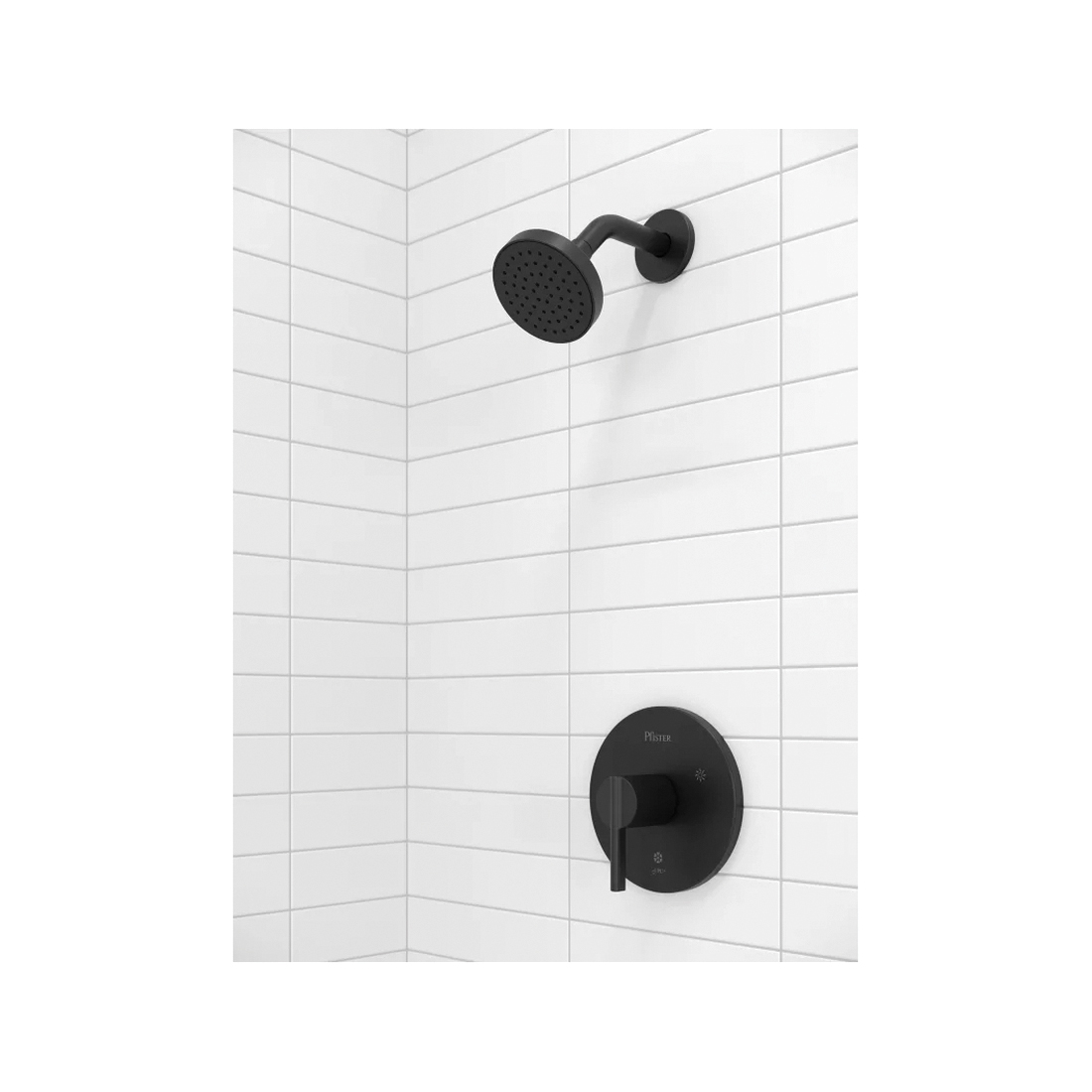 PfISTER® Brislin™ R89-7BIB Shower Trim, 1-Handle, Wall Mounting, Stainless Steel/Zinc thumbnail 3