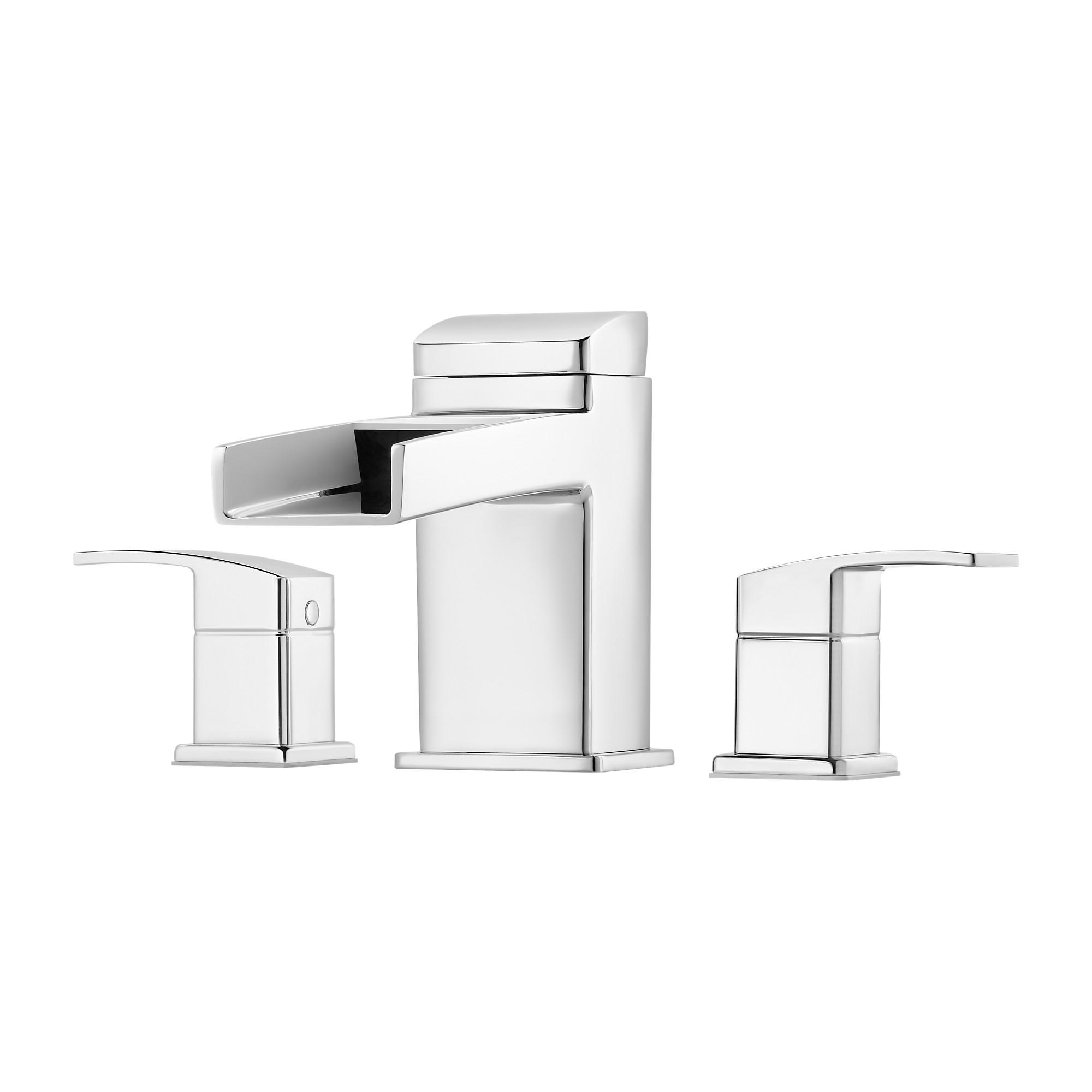 Pfister™ Kenzo™ RT6-5DF Professional Grade 2 Lever Handle 3 Hole Deck Mount Roman Tub Trim, 15 - 18 gpm, Chrome