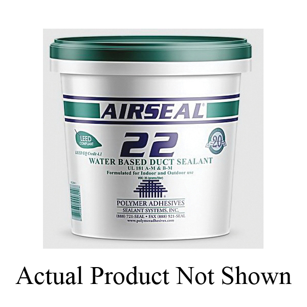 Polymer Adhesives Airseal® AS22-1(G) Duct Sealant, 1 gal, Pail, Paste, Gray, Slight Ammonia