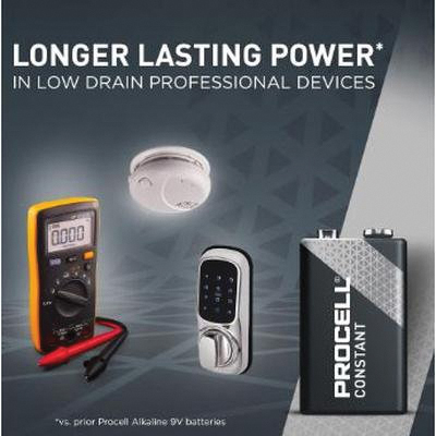 Procell&reg; PC1604BKD Battery, Alkaline, 9V, 692 mAh, 9 VDC Nominal, Non-Rechargeable