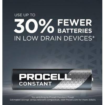 Procell&reg; PC2400BKD Battery, Alkaline, AAA, 1222 mAh, 1.5 VDC Nominal, Non-Rechargeable