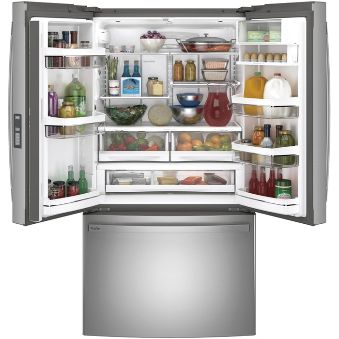 Profile™ PWE23KYNFS French Door Refrigerator, 23.1 cu-ft Capacity, Swing Door, Fingerprint-Resistant Stainless Steel thumbnail 2