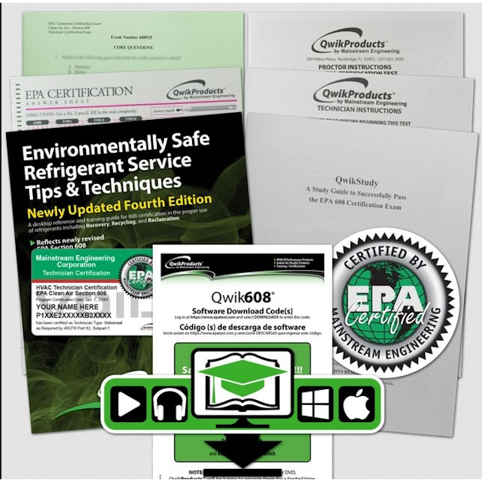 QwikProducts™ by Mainstream Engineering Qwik608® QT3000 EPA Certification Kit With Paper Test, 250 Page