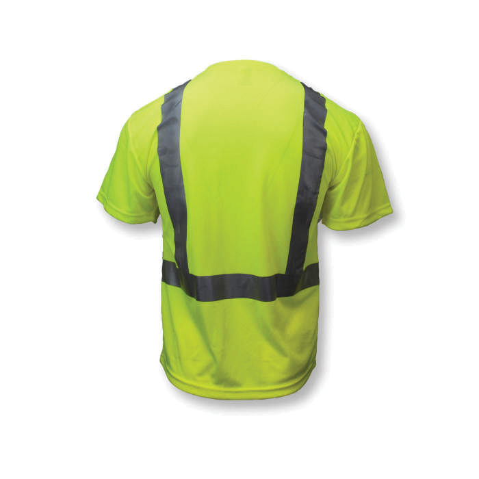 Radians ST11 1-Upper Left Front 100% Wicking Polyester Mesh Safety T-Shirt, XL, Hi-Viz Green