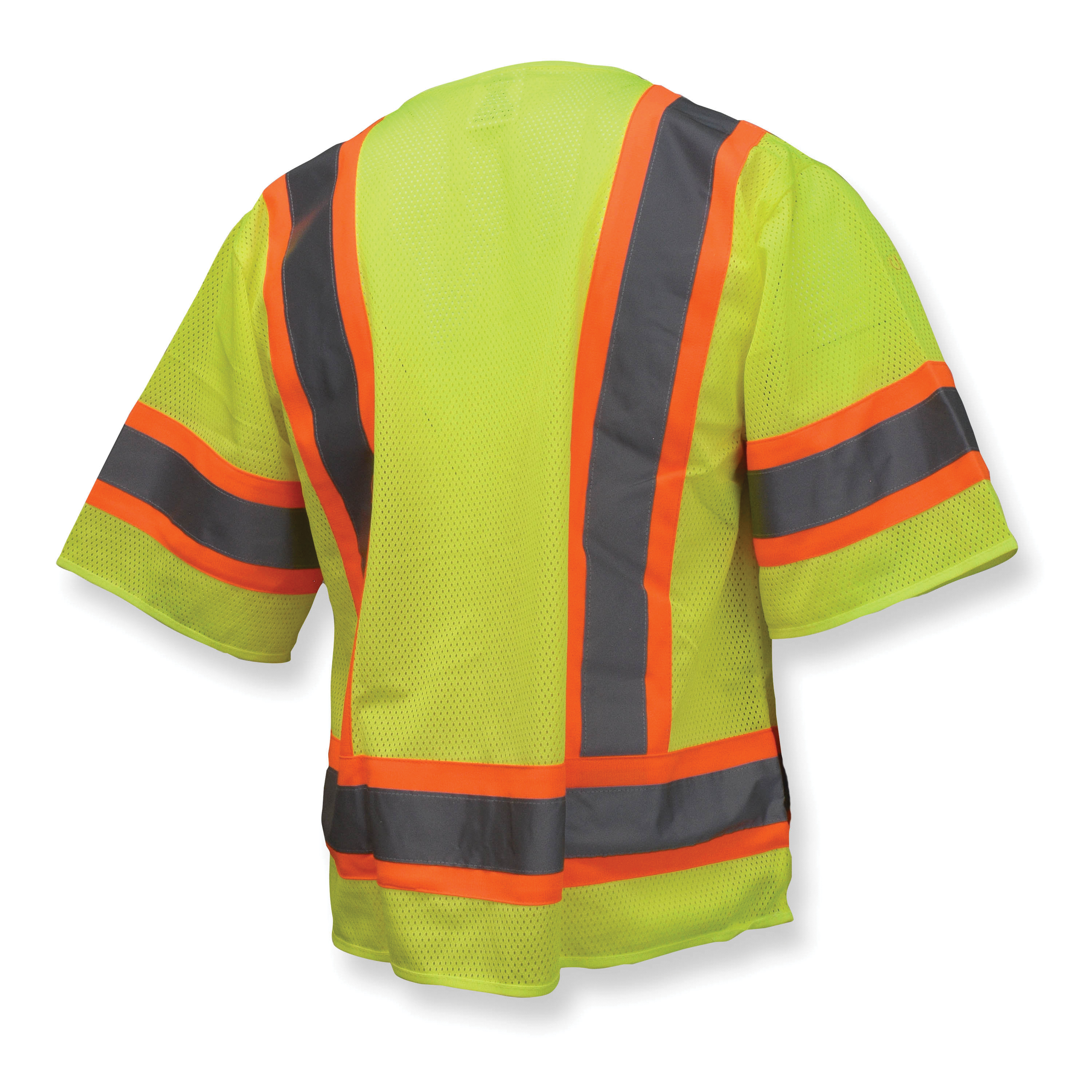 Radians SV22-3 Economy Class 3 100% Polyester Mesh Safety Vest with Two-Tone Trim, 3X, High Visibility Green
