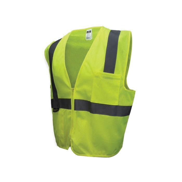 Radians SV2Z Economy Class 2 100% Polyester Mesh Safety Vest, X-Large, High Visibility Green