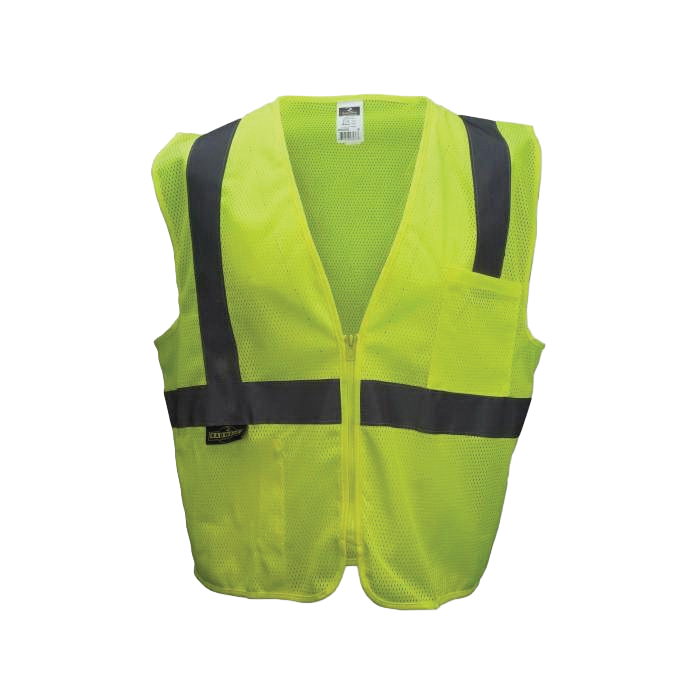 Radians SV2Z Economy Class 2 100% Polyester Mesh Safety Vest, X-Large, High Visibility Green