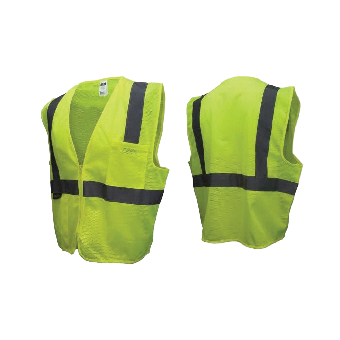 Radians SV2Z Economy Class 2 100% Polyester Mesh Safety Vest, X-Large, High Visibility Green
