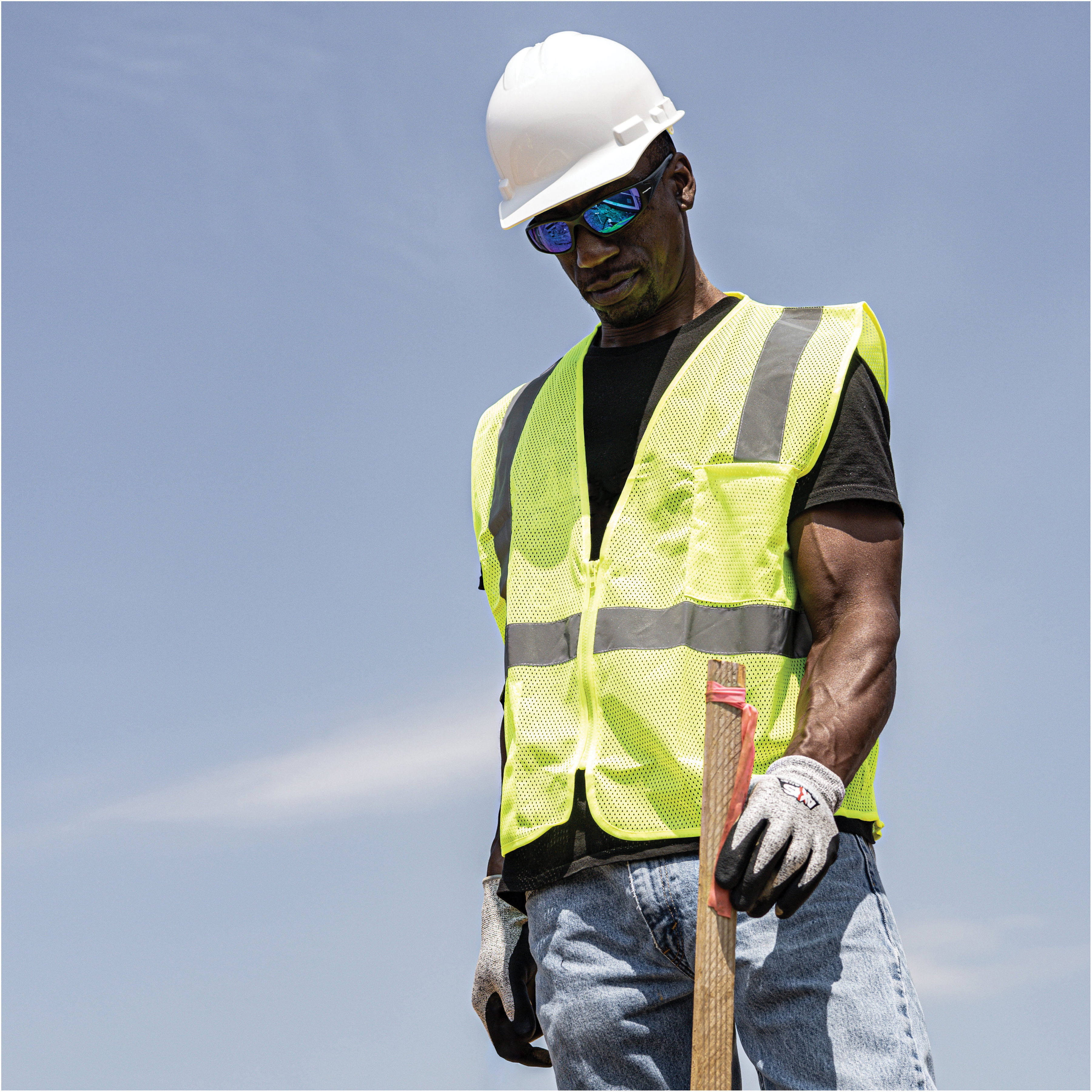 Radians SV2Z Economy Class 2 100% Polyester Mesh Safety Vest, X-Large, High Visibility Green