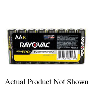 RAYOVAC® UltraPro™ AL9V-6J Alkaline Battery, 614 mAh Battery Capacity, 9 VDC Nominal