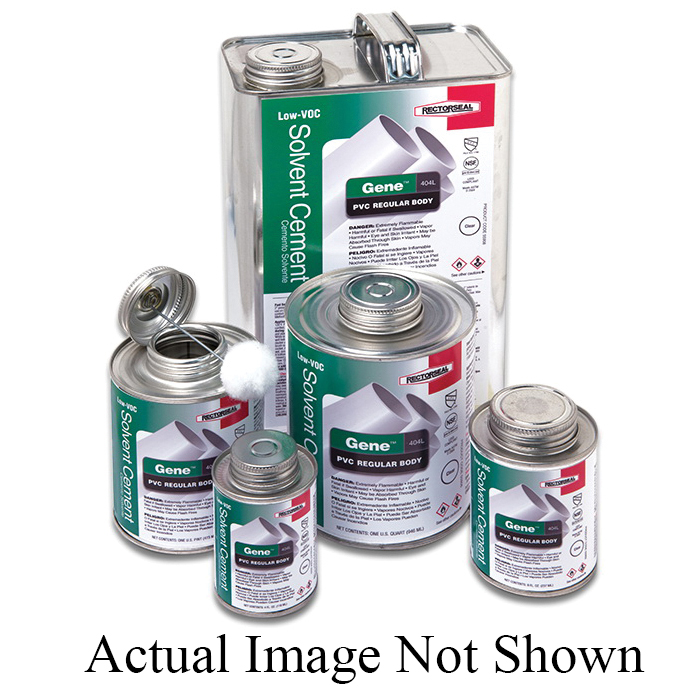 RectorSeal® Gene™ 55901 Solvent Cement, 0.25 pt, Can, Liquid, Clear, Pungent, 24 hr Curing