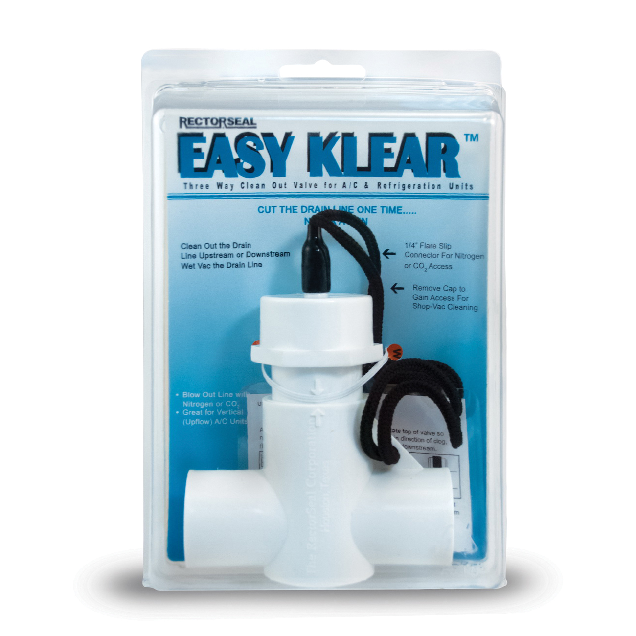 RectorSeal® Easy Klear™ 97585 Clean-Out Valve, 3/4 in Nominal, PVC, White, 5-1/2 in L x 2 in W x 7-7/8 in H