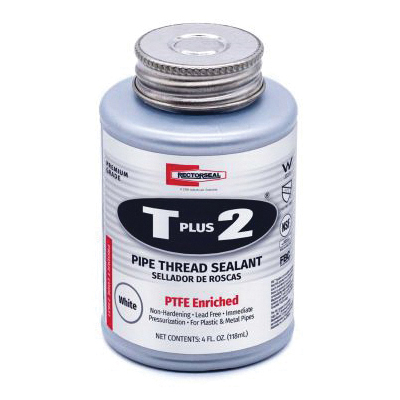 T PLUS 2® 23631 Pipe Thread Sealant, Paste, White, Slight, 0.25 pt, Can