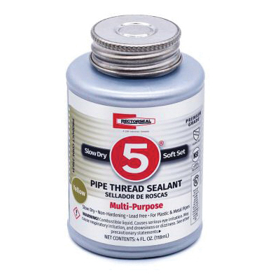 RectorSeal® No. 5® 25551 Premium Pipe Thread Sealant, Paste, Yellow, Mild, 0.5 pt, Can