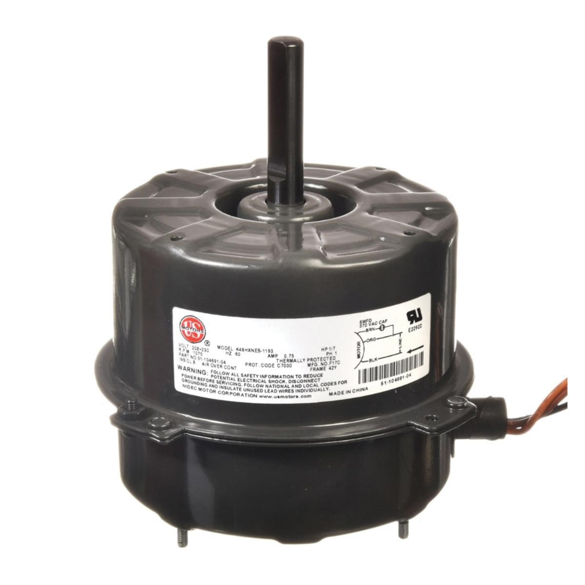 Rheem® 51-104691-04 Condenser Motor, 1/7 hp, 208/230 V, 1 ph-Phase, 1075 rpm Speed