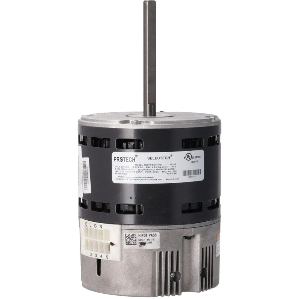 PROTECH™ SelecTech 51-106545-00 Fan Motor, 1/2 hp Motor, 208 to 230 V, 1 ph, 1075 rpm Motor, Motor