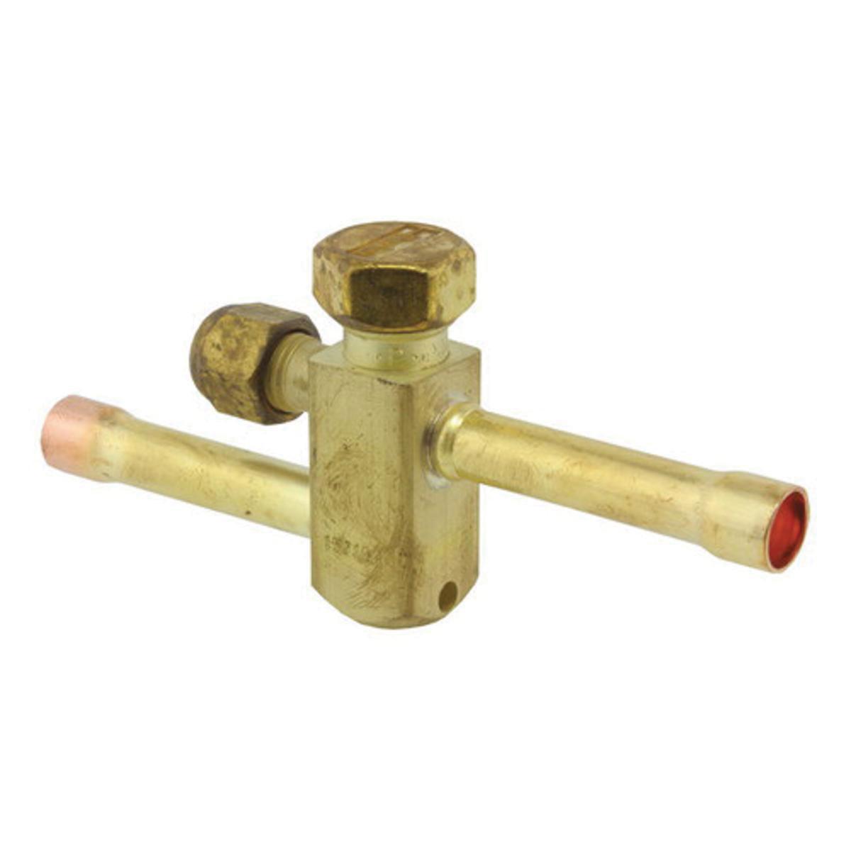 Parker 61-21368-13 Liquid Line Brass Service Valve, Sweat ODF x Sweat ODF, 3/8 inch x 3/8 inch