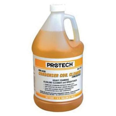 Protech Non-Acid Foaming Condenser Coil Cleaner, 1 gal, Bottle, Yellowish/Golden