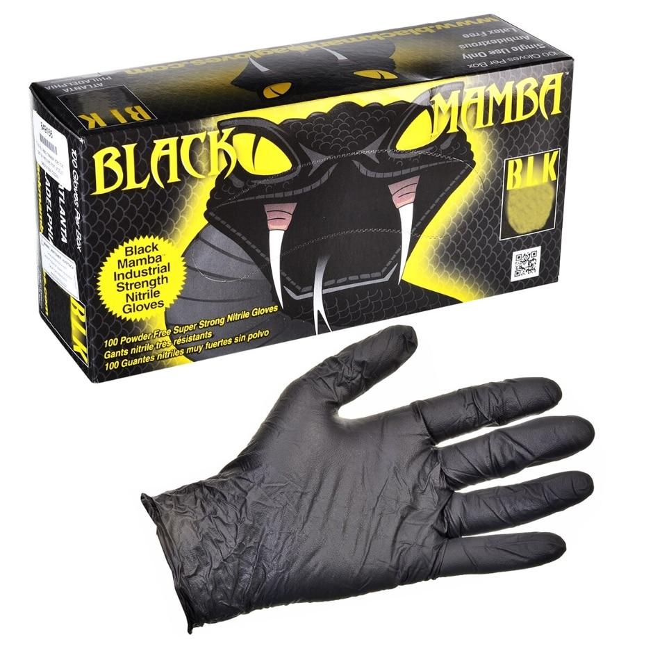 Rheem® Mamba Series BLK-130 Gloves, XL, 10 in L, Nitrile Glove, Black Glove