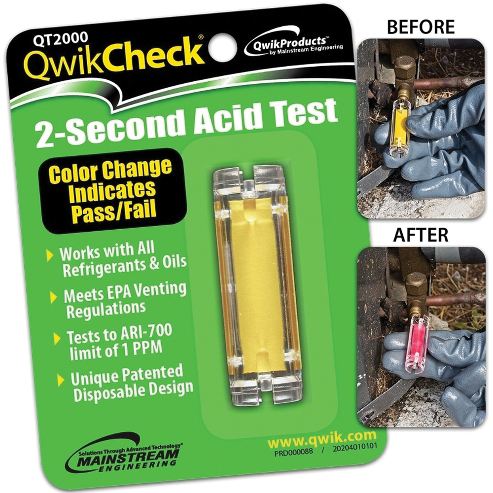 QwikCheck&reg; QT2000 Acid Test Kit For Use With All Common Types of Refrigerant Oils