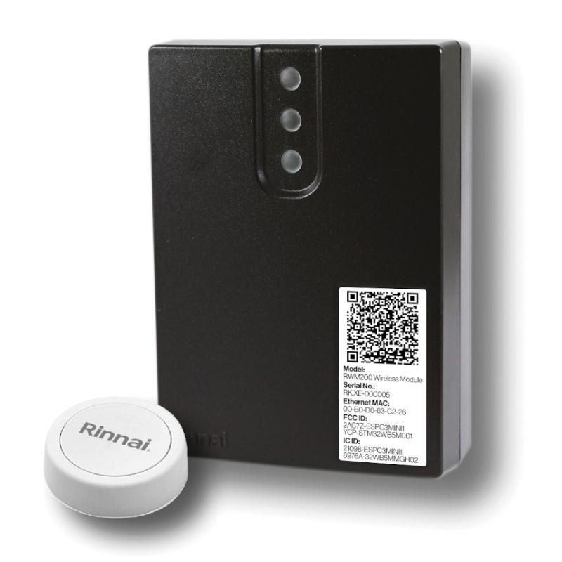 Rinnai® RWM200 Wireless Module, Black, 3.77 in H x 2.75 in W x 1.1 in D, Plastic, Sensei RX/RXP Tankless Water Heater