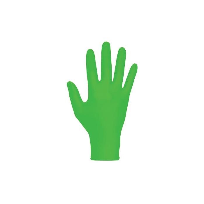 SAS Safety Corp® Derma-Vue Extra Strength Hi-Viz Disposable Gloves, Medium, Green; 100/Box thumbnail 2