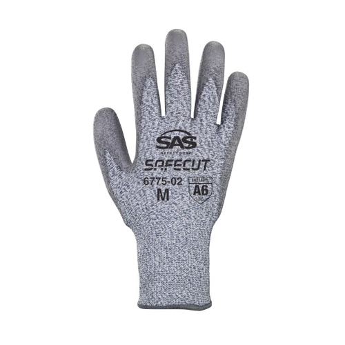 SAS Safety Corp® HPPE Cut Resistant Knit Glove, PU Palm, Large, Bulk Each thumbnail 2