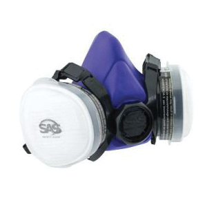 SAS Safety Corp® Bandit® 8661-92 Disposable Dual Cartridge OV/N95 Respirator, Medium Mask, Filter Class: N95, TPR Mask
