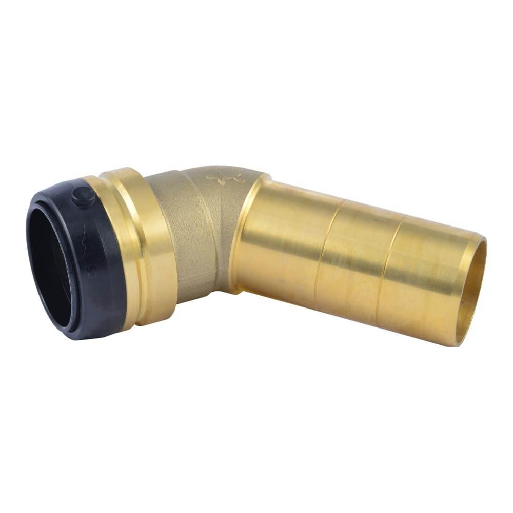 SharkBite™ 2XL 1-1/2 inch 45 Deg Brass Street Elbow, Push-Fit x Fitting