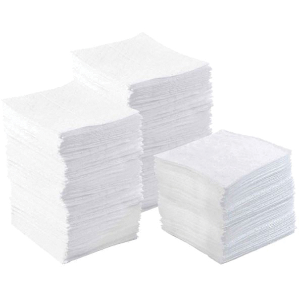 SPC® BASIC Series BPO500 Basic Oil Absorbent Pad, 15 in W, 17 in L, 7-1/2 in Perforated, Dimpled, High Linting, White
